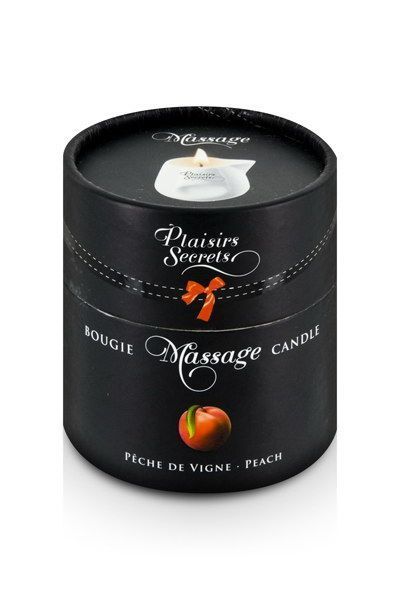 Масажна свічка Plaisirs Secrets Peach (80 мл) (невелике пошкодження упаковки) жива фотографія