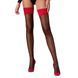 Панчохи Passion ST120 5 black-red, на ажурній силіконовій резинці, вишуканий декор та люрекс жива фотографія
