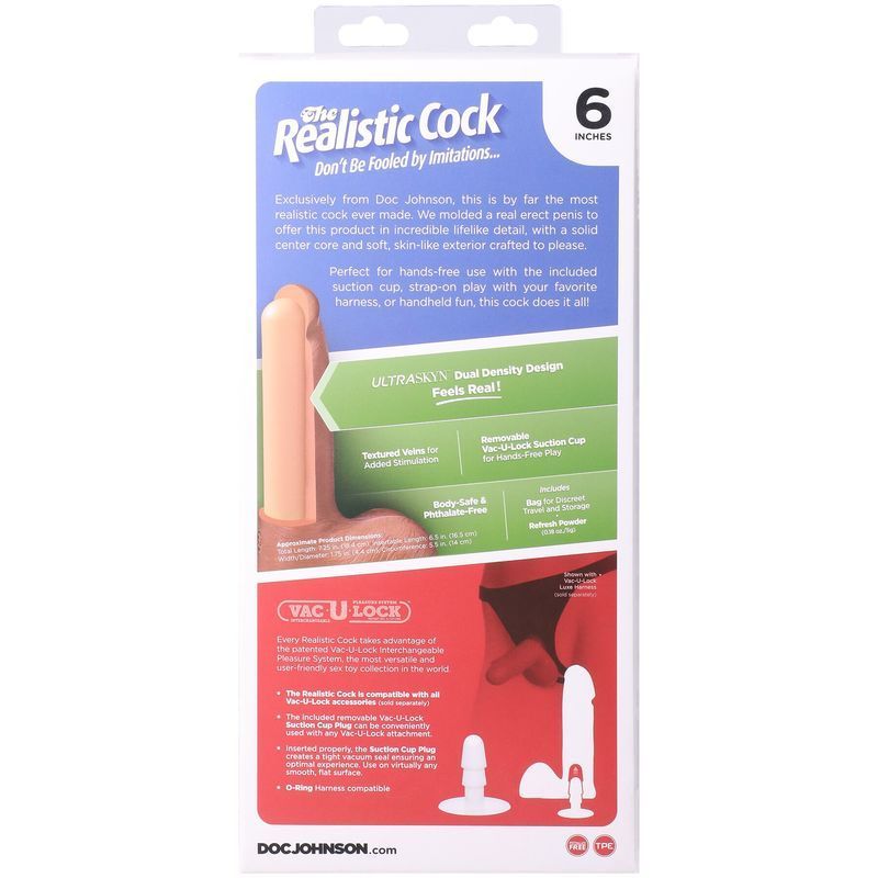 Фалоімітатор Doc Johnson The Realistic Cock ULTRASKYN - 6 Inch with Balls Caramel жива фотографія