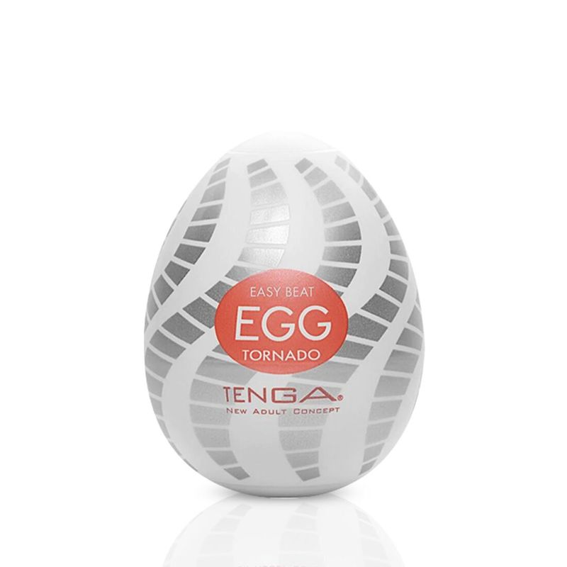 Мастурбатор-яйцо Tenga Egg Tornado со спирально-геометрическим рельефом реальная фотография